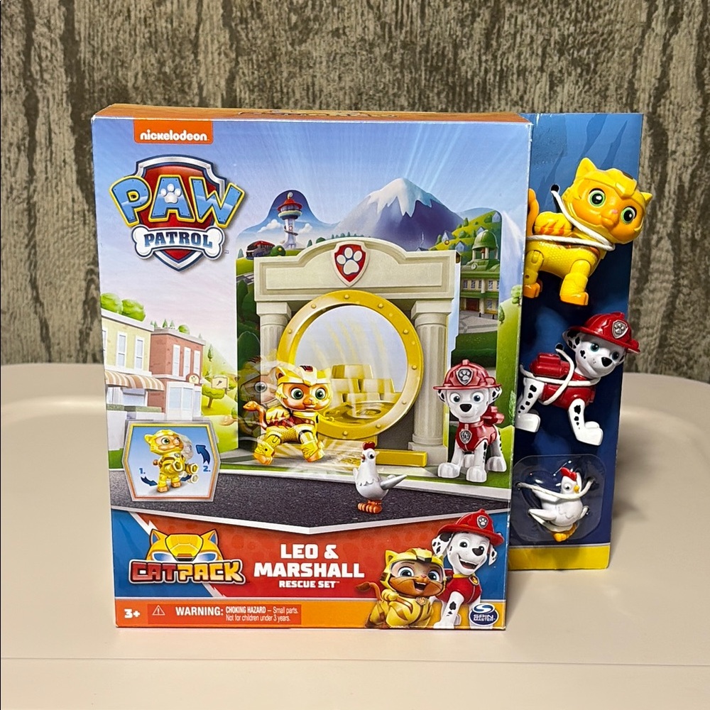 PAW Patrol Leo & Marshall Rescue Set -  Cat Packer Yellow and Red